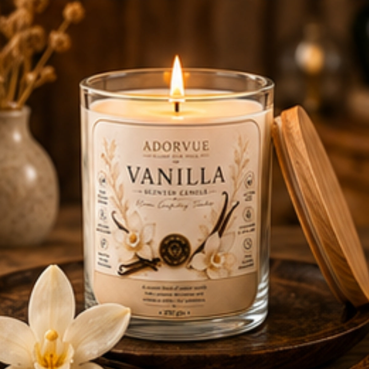 Vanilla Scented Candle for Home Decor & Gifting | Natural Soy Wax Aromatherapy Candle