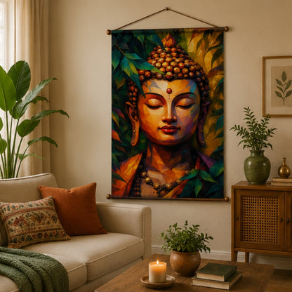 Buddha Tapestry Wall Hanging for Living Room & Bedroom | Meditation Buddha Wall Decor with Spiritual Zen Art | Aesthetic Fabric Tapestry for Home, Yoga Room & Meditation Decor 20x30 Inch