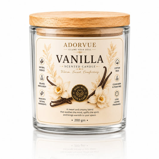 Vanilla Scented Candle for Home Decor & Gifting | Natural Soy Wax Aromatherapy Candle