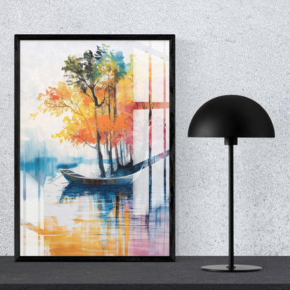Reflections of Autumn Metal Print With or Without Frame Wall Art