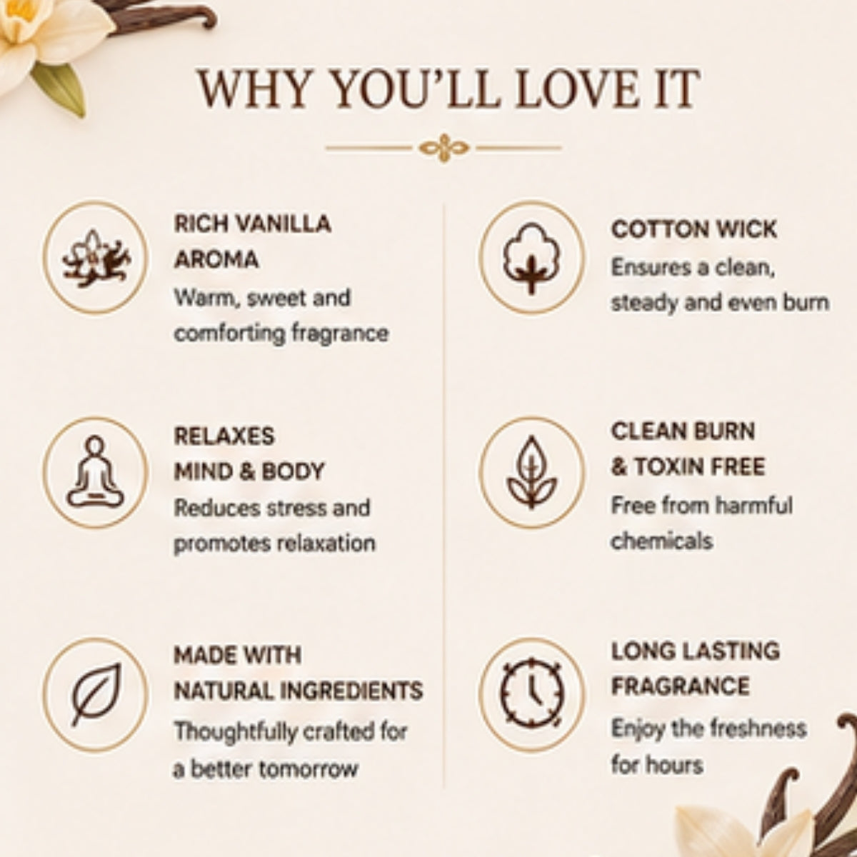 Vanilla Scented Candle for Home Decor & Gifting | Natural Soy Wax Aromatherapy Candle