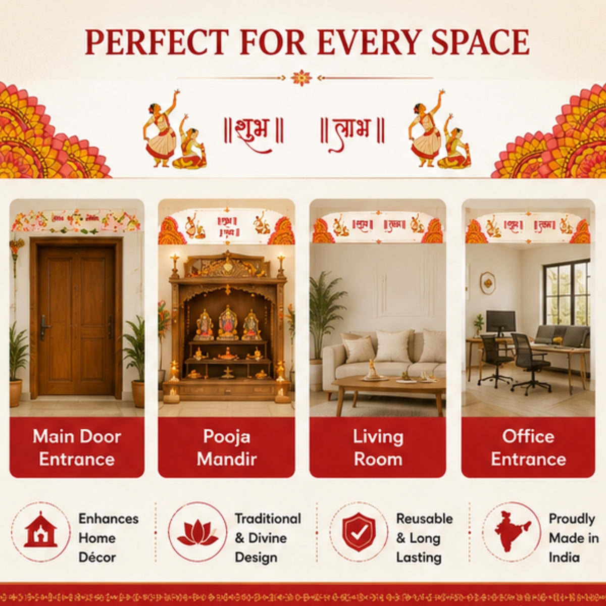 Shubh Labh Toran for Main Door Entrance, Pooja Mandir & Housewarming Gift