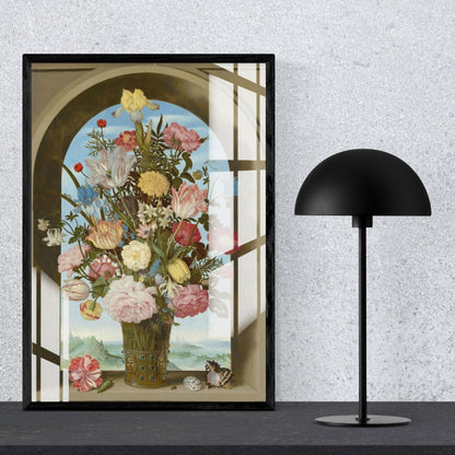 Vintage Bloom Vase Metal Print With or Without Frame Wall Art