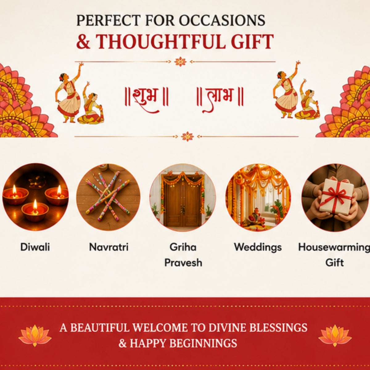 Shubh Labh Toran for Main Door Entrance, Pooja Mandir & Housewarming Gift