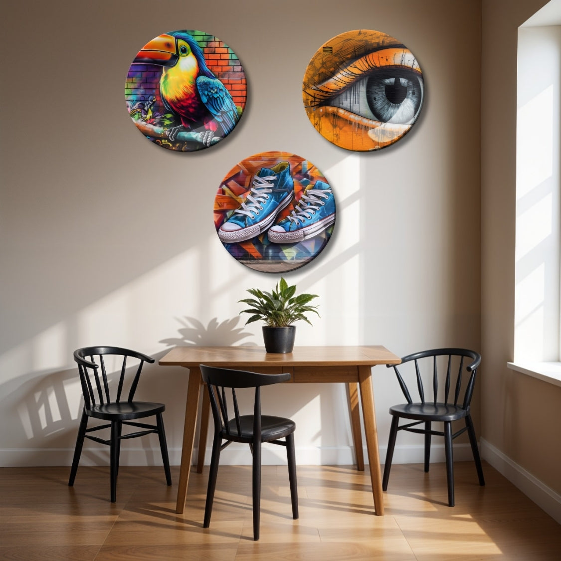 Set of 3 Street Art Stories Bold & Artistic Wall Plates