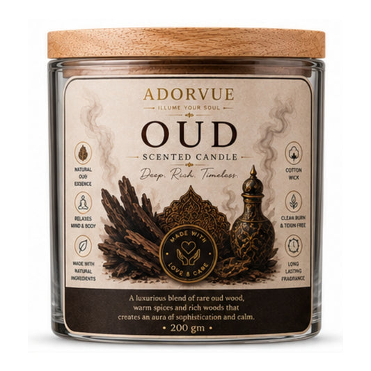 Oud Scented Candle for Home Décor & Gifting | Natural Soy Wax Aromatherapy