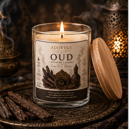 Oud Scented Candle for Home Décor & Gifting | Natural Soy Wax Aromatherapy
