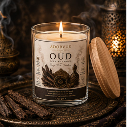 Oud Scented Candle for Home Décor & Gifting | Natural Soy Wax Aromatherapy