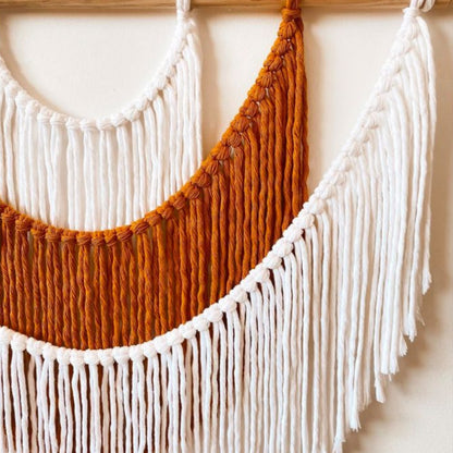 Beige Knots Boho Macrame Wall Hanging Tapestry