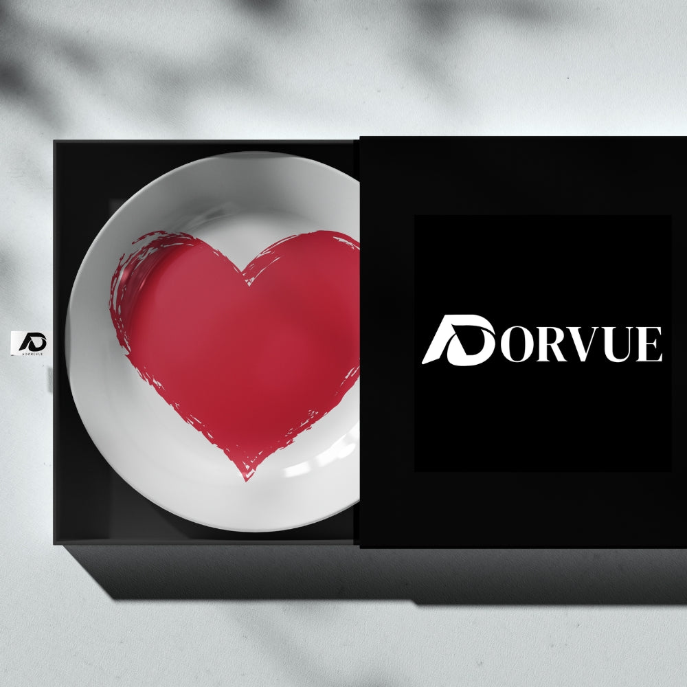 Beautiful Red Heart Decorative Wall Plate