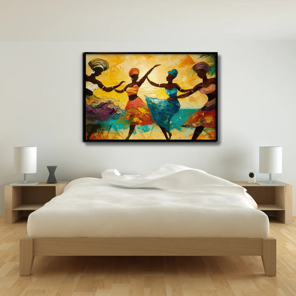 Rhythmic Grace Canvas Painting Framed Wall Art