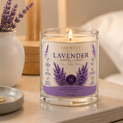 Lavender Scented Candle for Home Decor & Bedroom | 100% Soy Wax Aromatherapy Candle