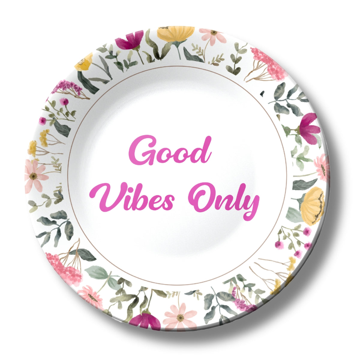 Good Vibes Only Positive Quote Ceramic Wall Plate Home Décor