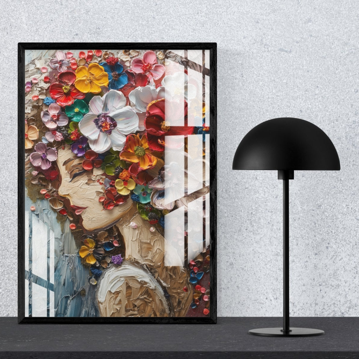 Petals & Poise Floral Muse Metal Print With or Without Frame Wall Art