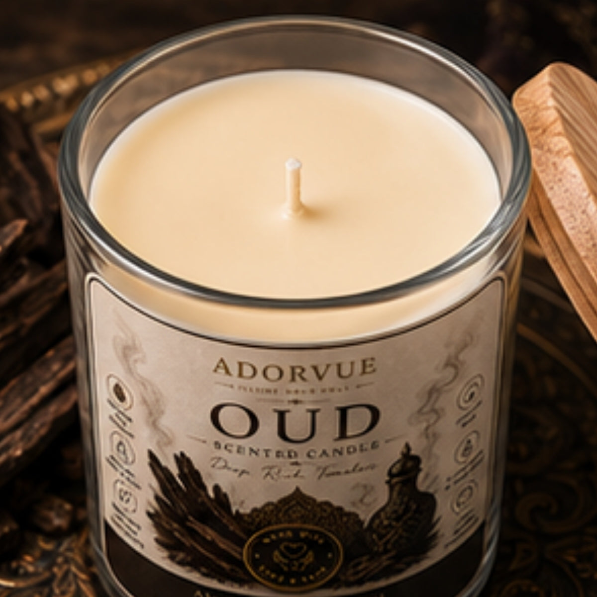 Oud Scented Candle for Home Décor & Gifting | Natural Soy Wax Aromatherapy