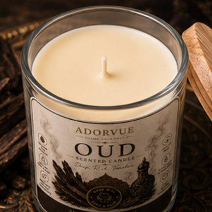 Oud Scented Candle for Home Décor & Gifting | Natural Soy Wax Aromatherapy