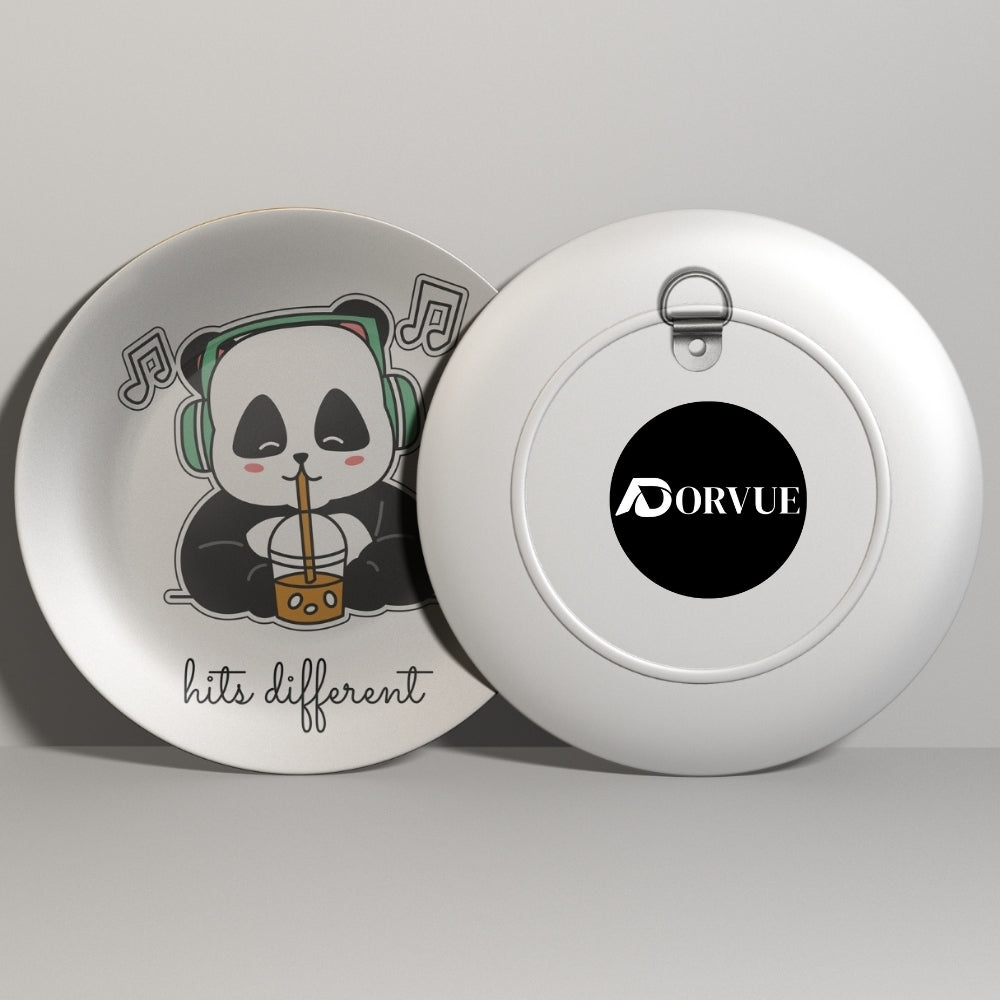 Groovin' Panda Home Decor Ceramic Wall Plate