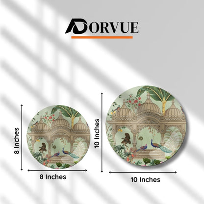 Peacock Paradise Mughal Art Home Decor Ceramic Wall Plate