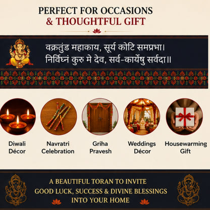 Lord Ganesh Mantra Toran for Main Door Entrance, Window, Pooja Mandir & Housewarming Gift