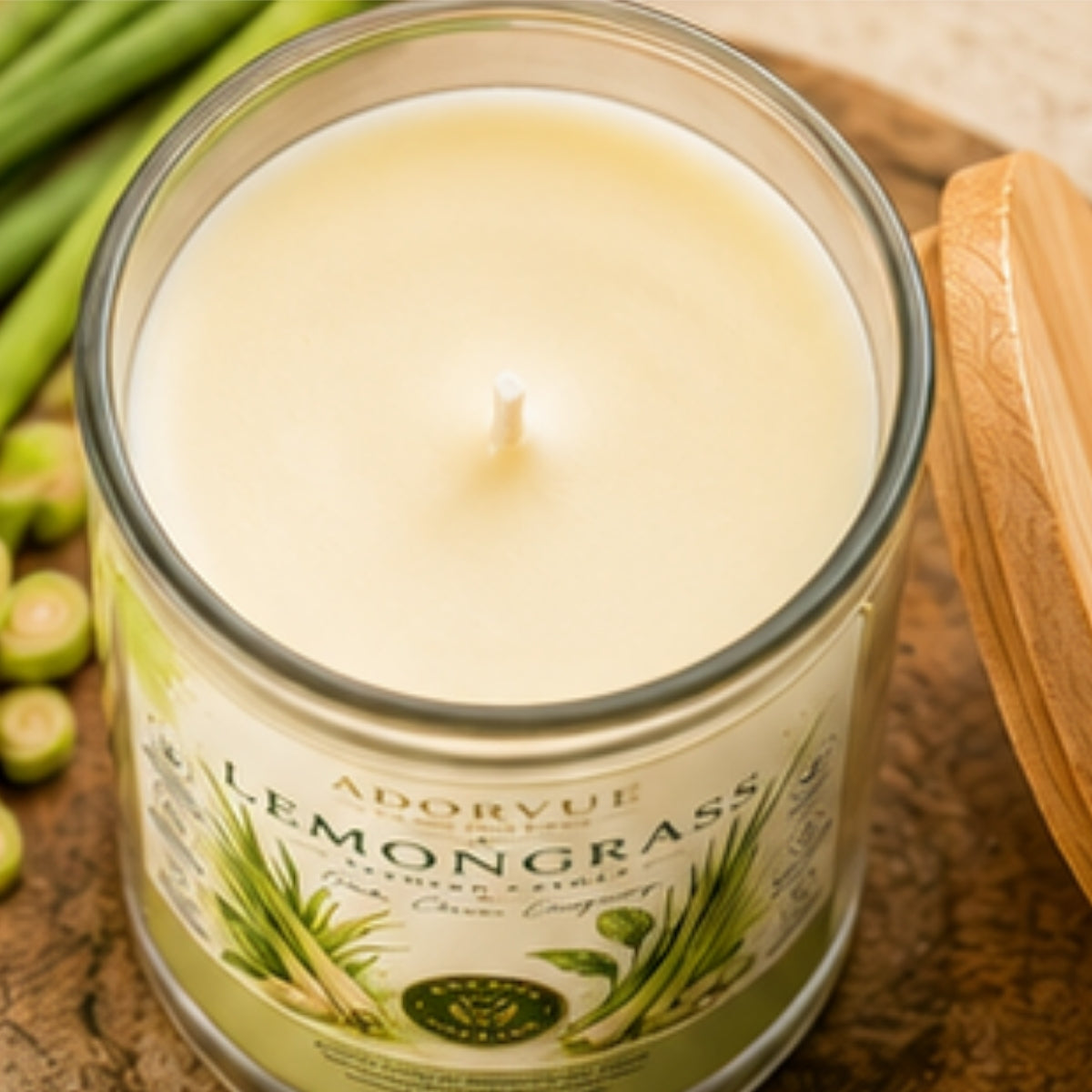 Lemongrass Scented Candle for Home Decor & Gifting | Natural Soy Wax Aromatherapy