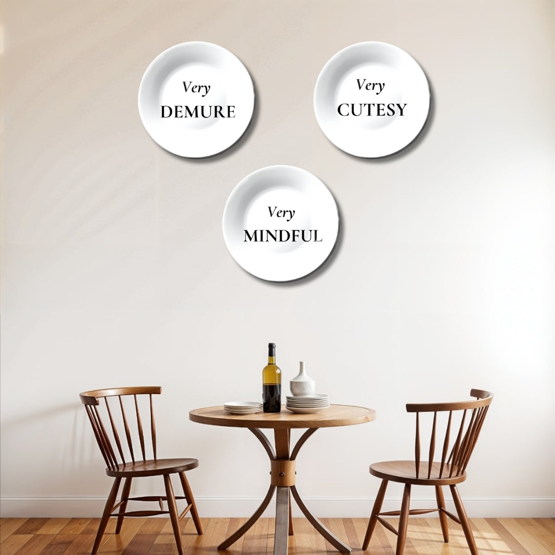 Set of 3 Chic and Quirky Quotes Wall Plates