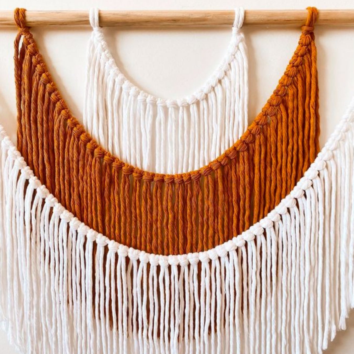 Beige Knots Boho Macrame Wall Hanging Tapestry