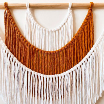 Beige Knots Boho Macrame Wall Hanging Tapestry