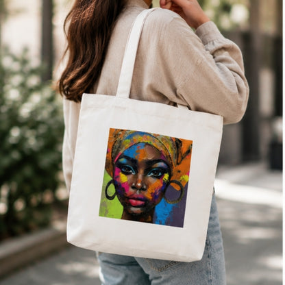 Abstract Premium Reusable Unique Art Printed Tote Bag Stylish Eco-Friendly Cotton Handbags, Canvas Bags for College, Shopping, Office, Travel, Grocery Runs, Beach Day and Casual Outings