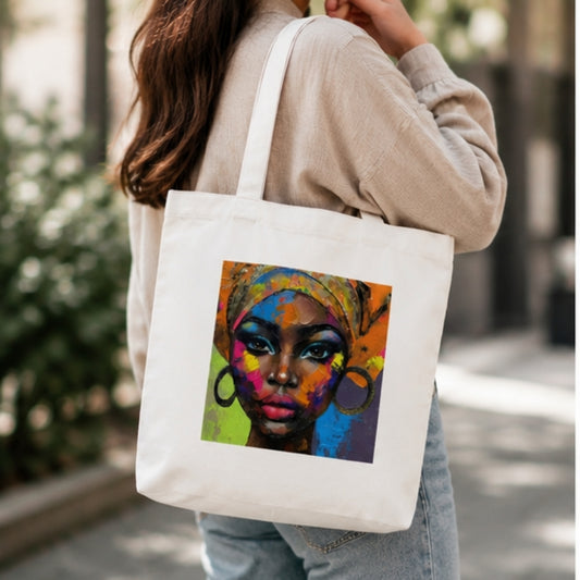 Abstract Premium Reusable Unique Art Printed Tote Bag Stylish Eco-Friendly Cotton Handbags, Canvas Bags for College, Shopping, Office, Travel, Grocery Runs, Beach Day and Casual Outings