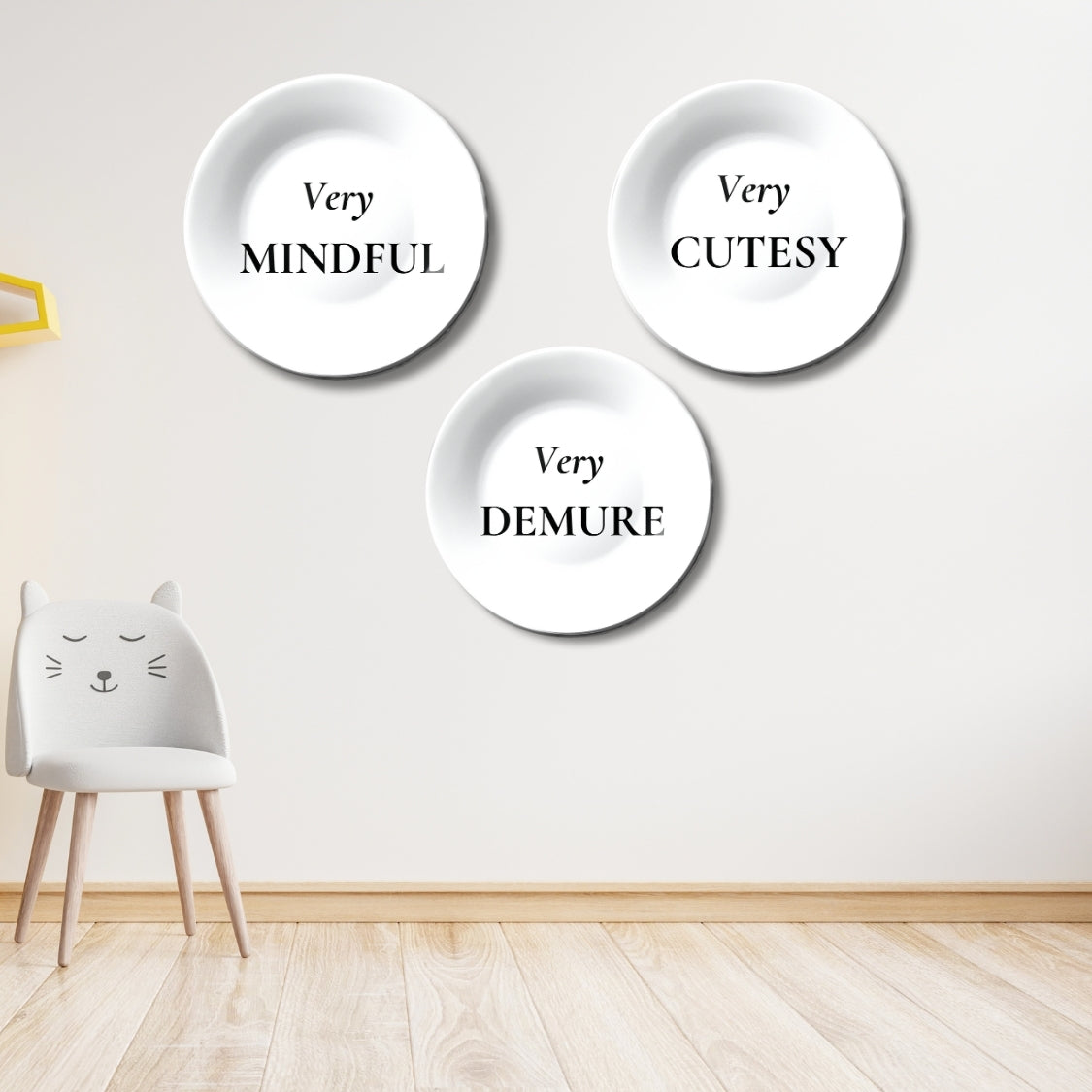 Set of 3 Chic and Quirky Quotes Wall Plates