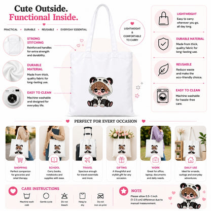 Cute Boy Premium Reusable Unique Art Printed Tote Bag Stylish Eco-Friendly Cotton Handbags, Canvas Bags for College, Shopping, Office, Travel, Grocery Runs, Beach Day and Casual Outings