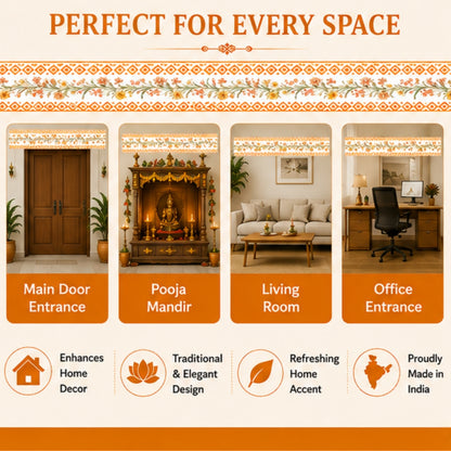 Floral Motifs Toran for Main Door Entrance, Window, Pooja Mandir & Housewarming Gift