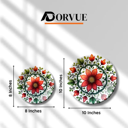 Red Dahlia Decorative Ceramic Wall Plate