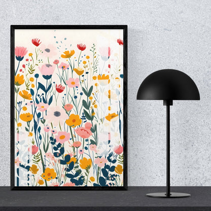 Wildflower Whispers Metal Print With or Without Frame Wall Art