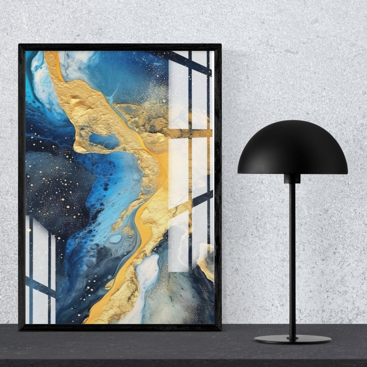 Golden Ocean Flow Metal Print With or Without Frame Wall Art