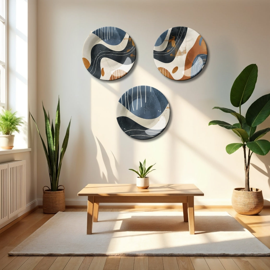 Set of 3 Abstract Rhythm Home Décor Wall Plates