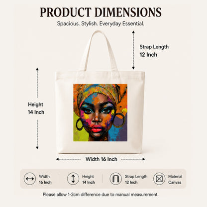 Abstract Premium Reusable Unique Art Printed Tote Bag Stylish Eco-Friendly Cotton Handbags, Canvas Bags for College, Shopping, Office, Travel, Grocery Runs, Beach Day and Casual Outings