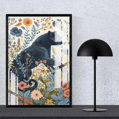 Floral Guardian Metal Print With or Without Frame Wall Art