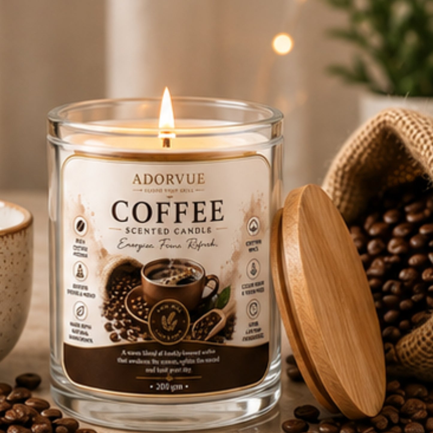 Coffee Scented Candle for Home Décor & Gifting | Natural Soy Wax Aromatherapy Candle