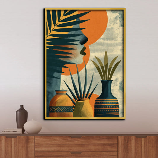 Serene Silhouette Canvas Painting Framed Wall Art