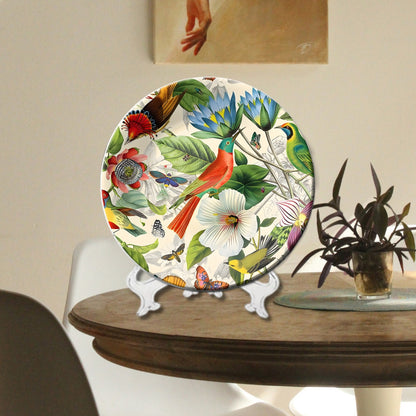 Hummingbird Colourful Ceramic Wall Plate Home Décor