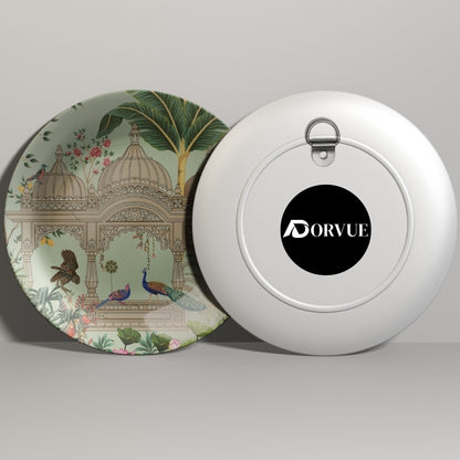 Peacock Paradise Mughal Art Home Decor Ceramic Wall Plate