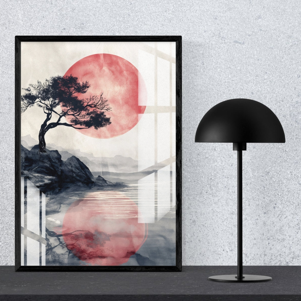 Reflections of the Red Moon Metal Print With or Without Frame Wall Art