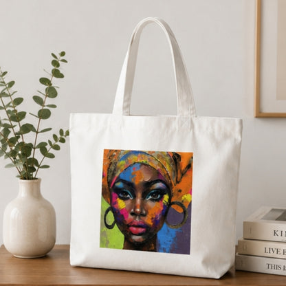 Abstract Premium Reusable Unique Art Printed Tote Bag Stylish Eco-Friendly Cotton Handbags, Canvas Bags for College, Shopping, Office, Travel, Grocery Runs, Beach Day and Casual Outings