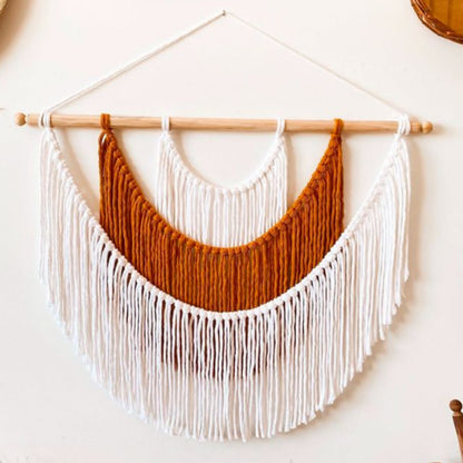 Beige Knots Boho Macrame Wall Hanging Tapestry