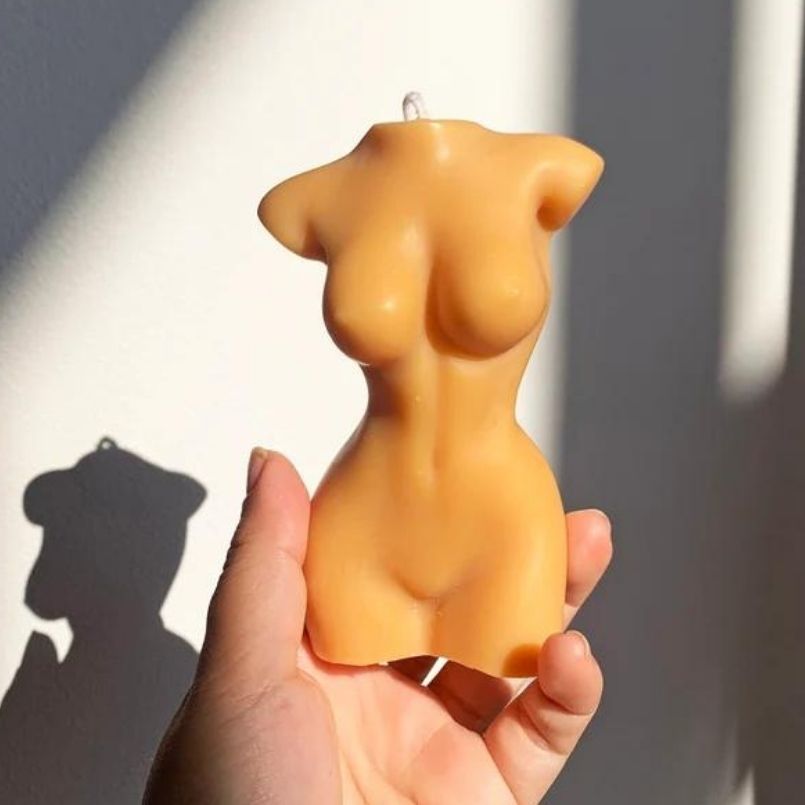 Set of 3 100% Soy Wax Handcrafted Female Torso Decorative Candle