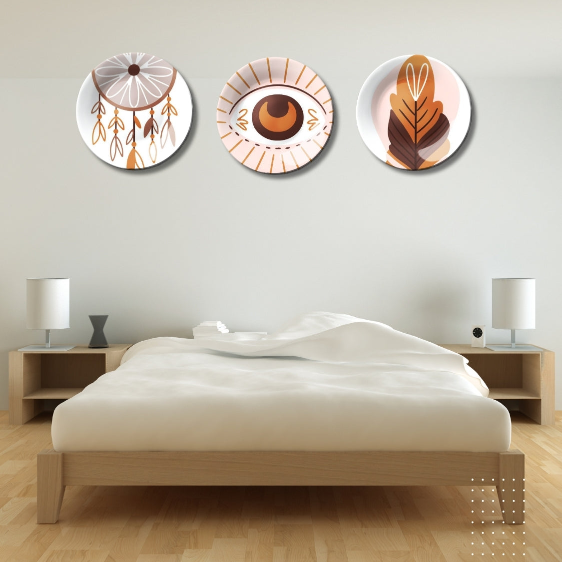 Set of 3 Boho Dreamcatcher Vibes Home Décor Wall Plates