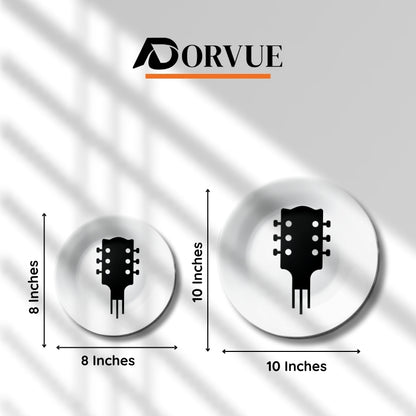 Acoustic Guitar Music Icon Minimal Art Home Decor Ceramic Wall Plate