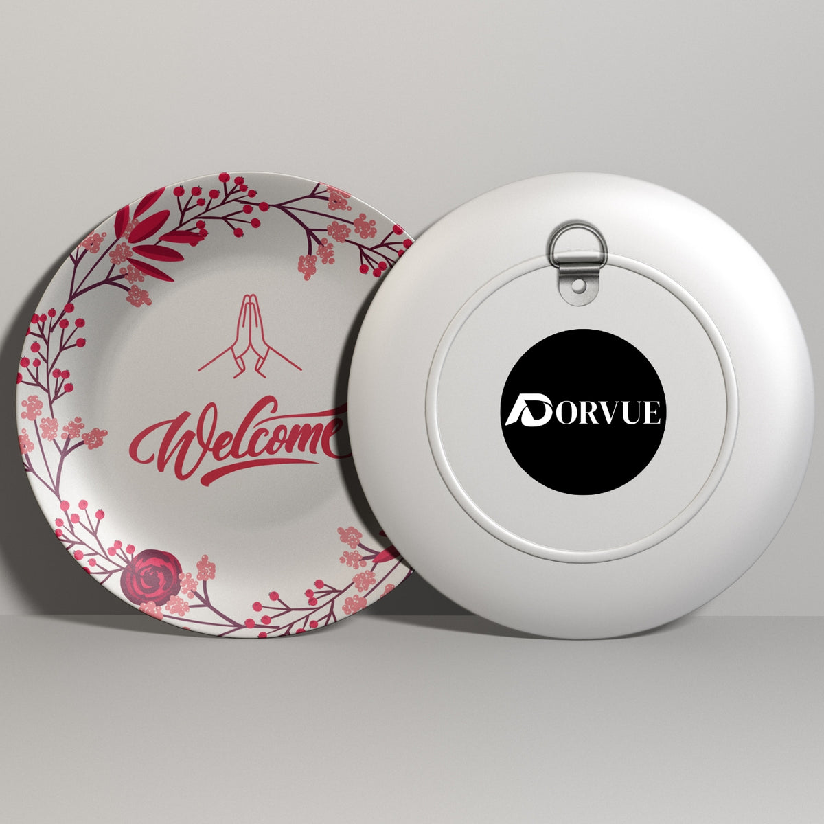 Welcome  With Flowers Ceramic Wall Plate Home Décor