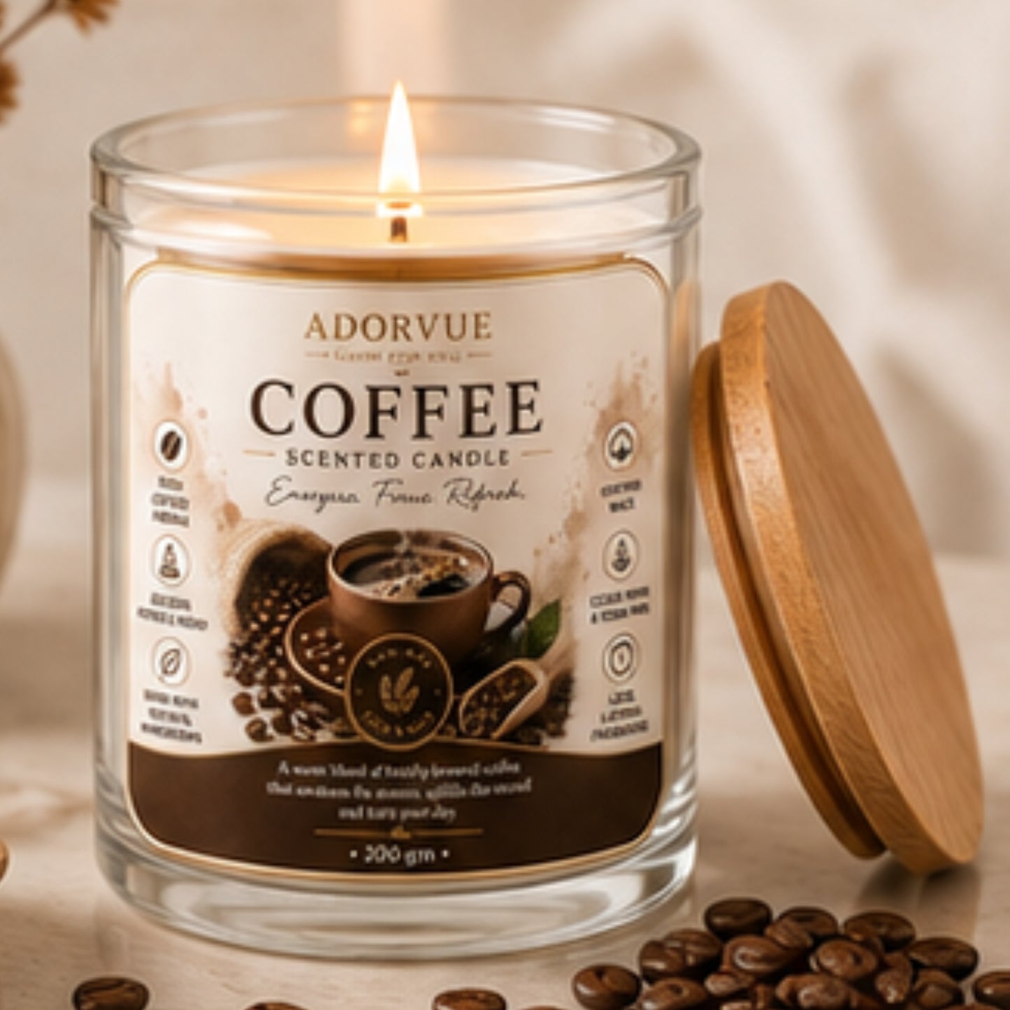 Coffee Scented Candle for Home Décor & Gifting | Natural Soy Wax Aromatherapy Candle